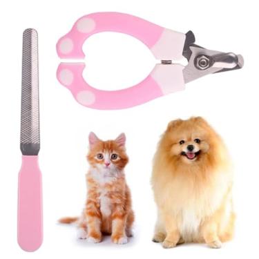 Imagem de Chewtoyo Aparadores de unhas ergonômicos de aço inoxidável seguros para animais de estimação com tesouras profissionais de pata e lixa de unha para cães