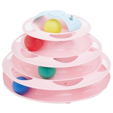 Imagem de Chewtoyo Brinquedo de brinquedo para gatinho grande interativo bola de torre de plástico para gatos destacável pista de rolo antiderrapante para casa