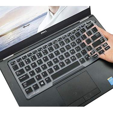 Imagem de Capa de teclado para Dell Latitude E7450 E7470 E5470 E7480 5480 5490 5491 7490, Dell Latitude 3340 E3340 Protetor de teclado ultra fino e macio, preto (layout dos EUA, com apontamento)