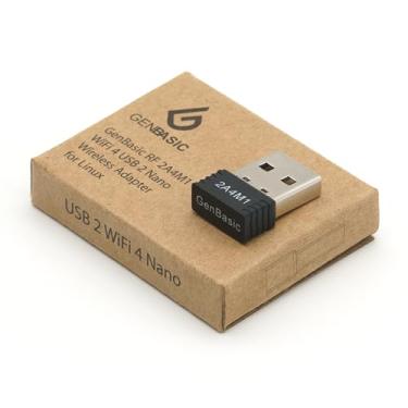Imagem de GenBasic Adaptador de dongle de rede WiFi 4 USB Nano sem fio para Linux (preto)