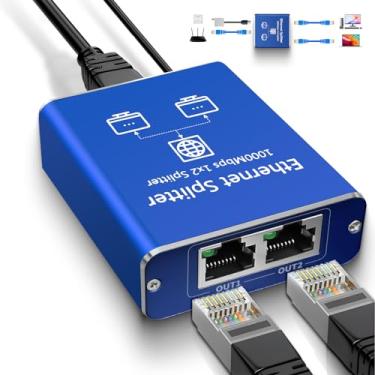 Imagem de STEAMEMO Divisor Gigabit Ethernet 1 a 2, divisor Ethernet de rede, divisor LAN com cabo de alimentação USB, divisor RJ45 1000Mbps de alta velocidade para cabo Cat5/5e/6/7/8 [2 dispositivos em rede