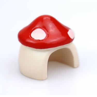 Imagem de tinkare Pacote com 3 mini cogumelos para decoração de aranhas saltadoras de cogumelos para animais de estimação, aranha saltadora, habitat, esconder