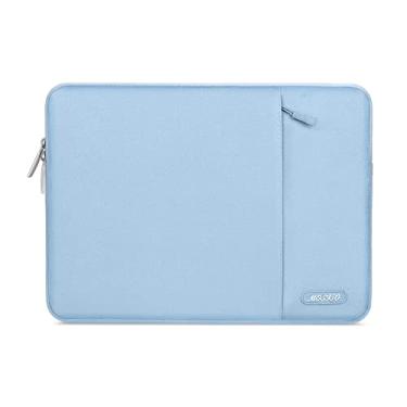 Imagem de Capa MOSISO para laptop de 13 a 13,3 polegadas, compatível com MacBook Air/Pro 13”/Pro 14”, notebook HP, Dell, ASUS, Lenovo, bolsa vertical de poliéster com bolso, azul-claro (air blue)