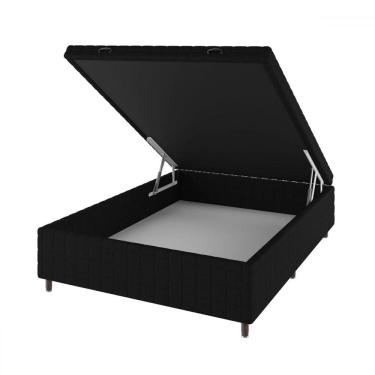 Imagem de Base de Cama Box Casal Vision com Baú Rústico/Preto - Vian