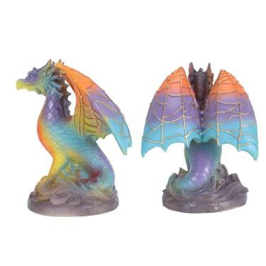 Imagem de Luz Noturna Animal Vintage, Lâmpada de Mesa Decorativa de Resina de Pintura retrô para Quarto, Decoração de Festa Ornamentada (Dragão)