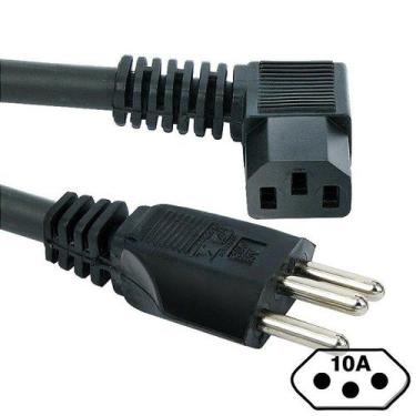 Imagem de Cabo de Força 90 Graus Novo Padrão 10A (Pino Fino) 10 m - CONDLIGHT