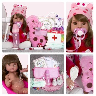 Imagem de Baby Menina Reborn Realista Princesa 100% Silicone 20 Itens - Cegonha 