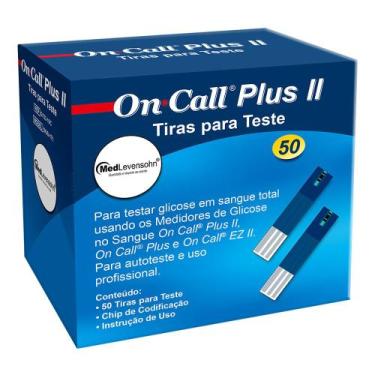 Imagem de On Call Plus II Tira Teste com 50 Unidades - Medlevensohn