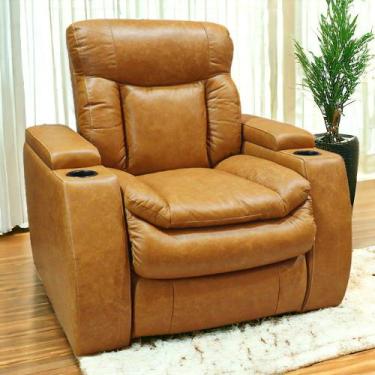 Imagem de Poltrona do Papai Reclinável Sala de Cinema Elétrica Porta-Copos LED Y