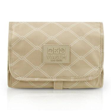 Imagem de Necessaire 3 Em 1 Para Viagem Estampa Listrada Jacki Design Creme