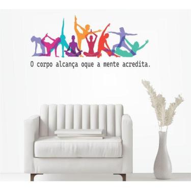 Imagem de Adesivo De Parede Studio Pilates O Corpo Alcança - Colakoala Adesivos