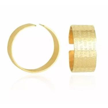 Imagem de Anel Religioso Oração Pai Nosso Folheado a Ouro 18k - Milena Folheados