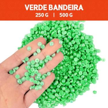 Imagem de Meia Pérola Irisada Verde Bandeira - 540 - Pacote com 500/250 Gramas  