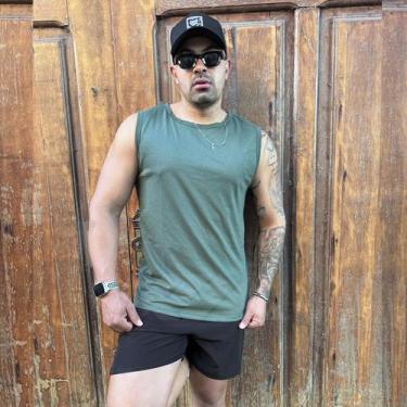 Imagem de Camiseta Regata Masculina Praia Academia Treino - RM Fabrica, Musgo, G