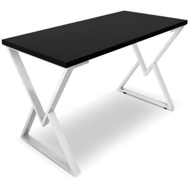 Imagem de Mesa P/ Escritório Jantar Gamer Daloa 1,00x0,60 Em Aço Tampo Em Madeir
