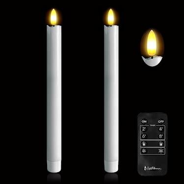 Imagem de Vela cônica LED sem chama de 22,86 cm, conjunto com 2