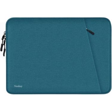 Imagem de Capa protetora para laptop de 15,6 polegadas, à prova de choque, com bolso para acessórios, bolsa de viagem resistente à água, compatível com MacBook, Dell, HP, Acer, Asus Lenovo, Ciano