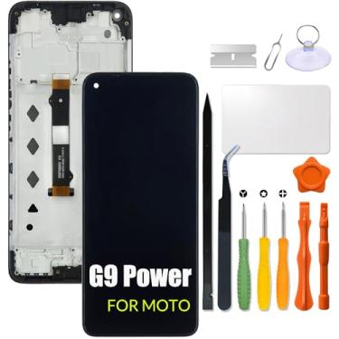Imagem de Substituição para tela LCD Motorola Moto G9 Power com moldura para Moto XT2091-3 XT2091-4 Montagem digitalizador de tela sensível ao toque com kit de reparo