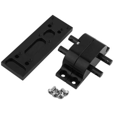 Imagem de Pothyes Metal Alloy Transfer Case Gearbox Transmission with Mount Plate for Axial SCX10 D90 1/10 RC Crawler 1/14 Tamiya Tractor Truck Upgrade Parts (black)