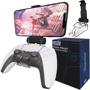 Imagem de Orzly Clipe móvel para jogos para controle PS5, suporte de telefone para controle DualSense compatível com controle Dualsense PlayStation 5