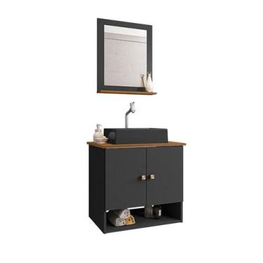 Imagem de Gabinete Banheiro Deli Cuba Torino Prt Torneira DL08 Val ABS - Loja Do