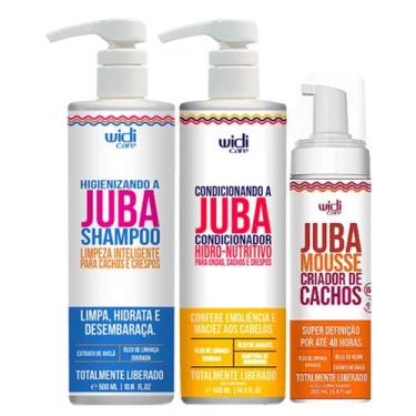 Imagem de Kit Juba Shampoo Condicionador E Mousse Criador De Cachos Widi Care 50