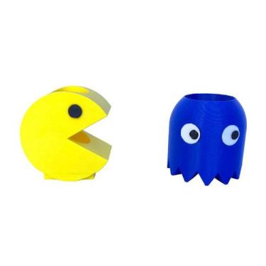 Imagem de Porta Caneta Conjunto Pacman Lápis Organizador Mesa Office - Sttark, A