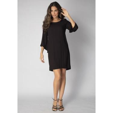 Imagem de Vestido Curto Viscose Manga Ampla Balli Preto - Amazonia Vital