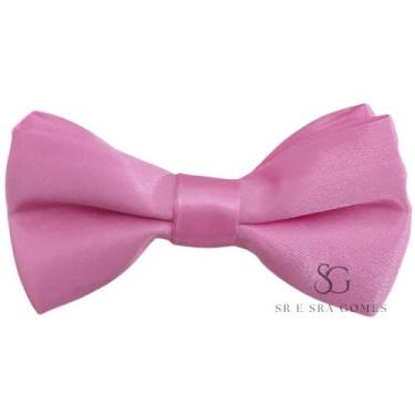 Imagem de Gravata Borboleta Rosa Claro Infantil Cetim Para Pajens  e Eventos - S