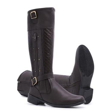 Imagem de Bota Cano Alto Longo Feminina Com Fechamento Lateral em Ziper Modelo O