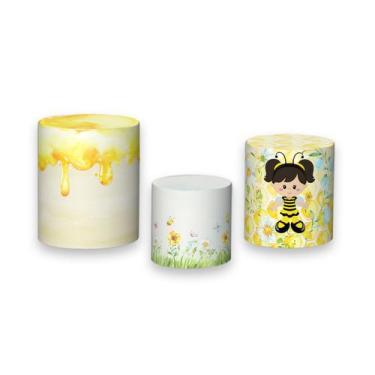 Imagem de Trio De Capa Cilindro - Menina Abelhinha Aquarela 001 - Via Cores