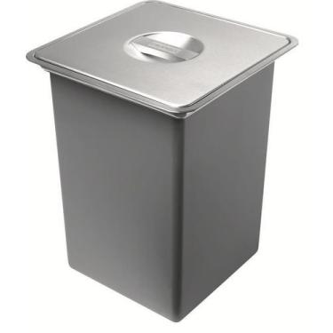 Imagem de Lixeira Quadrada de Sobrepor Em Aço Inox Escovado 10 litros Franke