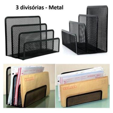 Imagem de Porta Cartas Papéis Organizador De Mesa Escritório Aramado - FUXING