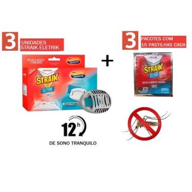 Imagem de 3 Repelentes Elétrico 12h Pernilongos/mosquitos 63 Pastilhas - DEXTER 