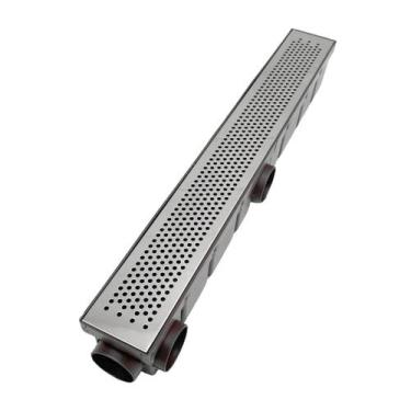 Imagem de Ralo Linear Quintal Varanda 6x50 Bolinha Cocho Marrom - Ficone & Reis 