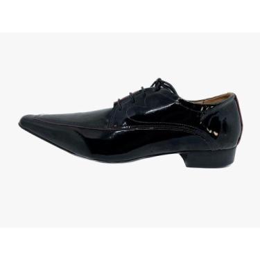 Imagem de Sapato Masculino Italiano Em Couro Preto Verniz Ref: D737 - ART SAPATO