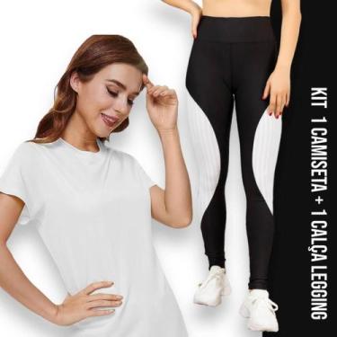Imagem de Conjunto camiseta Blusinha DRY FIT furadinho + Calça LEG LEGGING REDIN