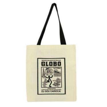 Imagem de Bolsa Ecobag 100% algodão Estampa GLOBO (Alça preta) - CARIOCA MAIS