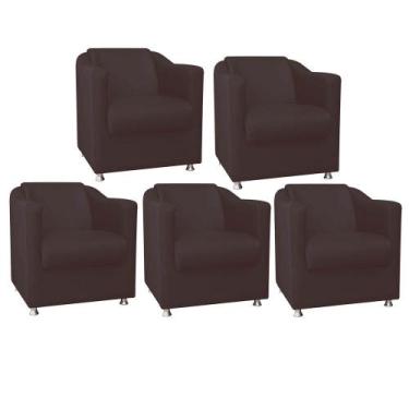 Imagem de Kit 05 Poltrona Cadeira Decorativa Tilla   Para Sala de Estar Recepção