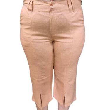Imagem de Calça Alfaiataria Feminina Pantacourt Linho G