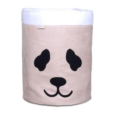 Imagem de Cesto Organizador Para Brinquedos  - Bebê & Enxoval, Panda Cáqui/Cru