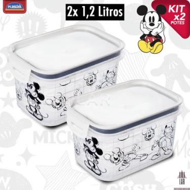 Imagem de Pote Hermético Trava Mais Empilháveis Alta Vedação Mickey - PLASUTIL