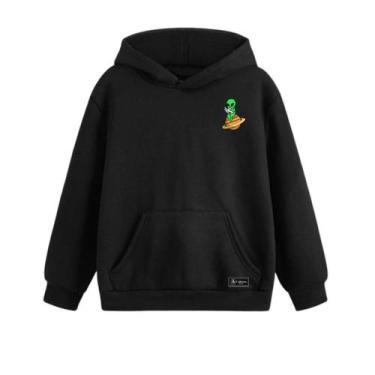 Imagem de Blusão Moletom Canguru Saturno Et Infantil Personalizado com Capuz e B