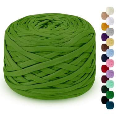 Imagem de LEREATI Fio de camiseta de 285 g para crochê 109 jardas fio de tecido de crochê grosso, fio de camiseta de tricô para bolsa de crochê, cobertor, cesta, projetos faça você mesmo, decoração de casa