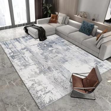 Imagem de Tapete cinza claro verde estilo moderno decoração de sala de estar tapete grande sofá cabeceira área tapetes quarto sala, flanela 8.200 x 400 cm 78,7 x 157 pol.