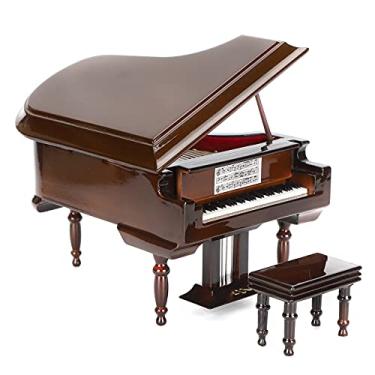 Imagem de Piano de Cauda para Casa de Bonecas, Piano de Cauda de Simulação Em Miniatura 1:12 Com Banco, Modelo de Piano Marrom, Instrumentos Musicais, Móveis, Artesanato, Enfeites para