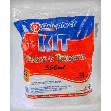 Imagem de Kit Pote Descartável Redondo Orleplast C/ Tampa 350ml C/25 Unidades Fr