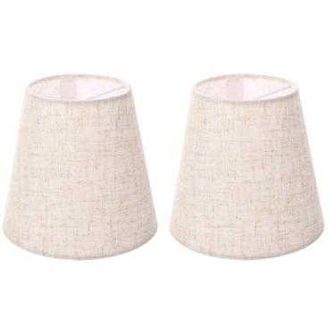 Imagem de DOITOOL 2 peças de mini lâmpadas brancas pequenas de barril com encaixe, abajures de linho, substituição de persianas rústicas para abajur de mesa, lustres, luzes de parede, luminária de chão