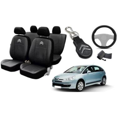 Imagem de Jogo de Capa do Citroen C4 2010 a 2013 + Chaveiro e Capa de Volante Pe