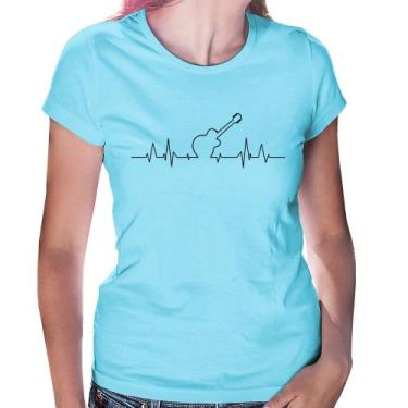 Imagem de Baby Look Violão Batimentos Cardíacos - Foca na Moda, Azul bebê, GGG